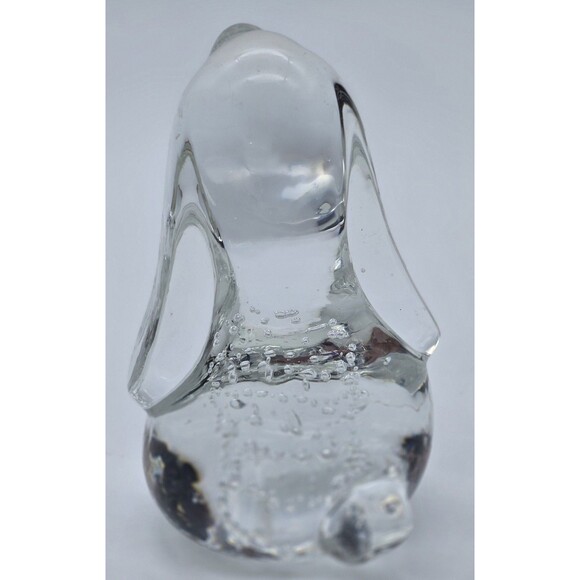 Leonard Towle Glass Hound Dog Paperweight Controlled Bubble Art Glass Vintage - Picture 3 of 7